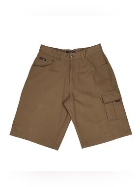 VINTAGE FUBU CARGO SHORTS MENS 34 TAN BAGGY OVERSIZED HIP HOP NEW YORK NY Y2K